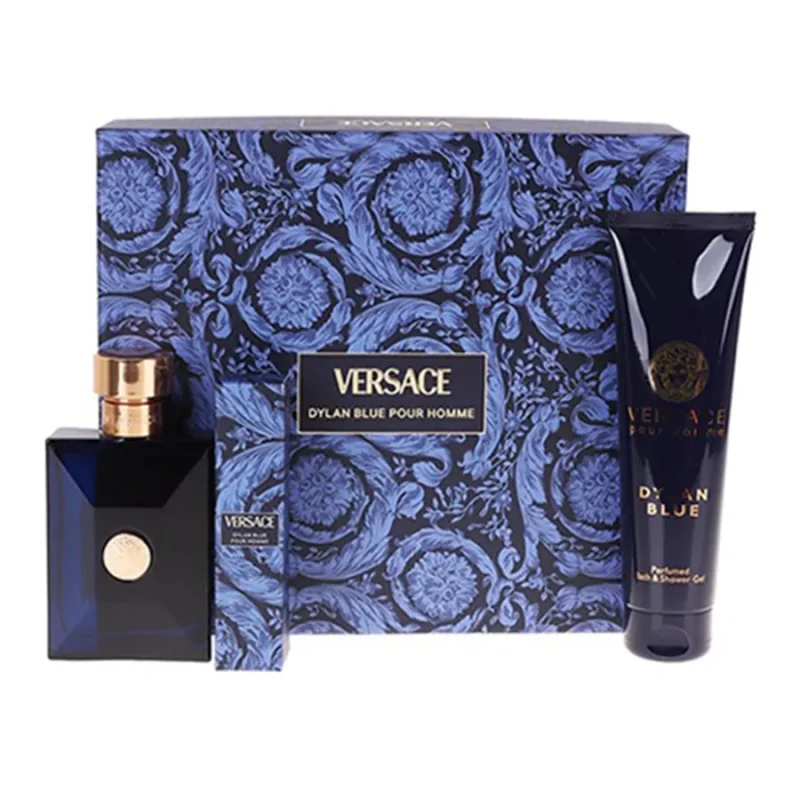 Set Nước Hoa Và Sữa Tắm Nam Versace Pour Homme Dylan Blue EDT 3PCS